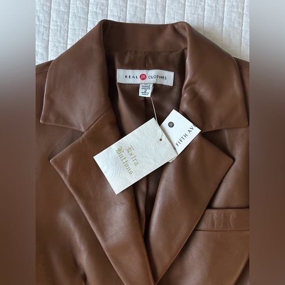 🚨 Rare Vintage Saks Fith Real Clothes leather skirt suit!!!!!!!!! - Picture 4 of 9